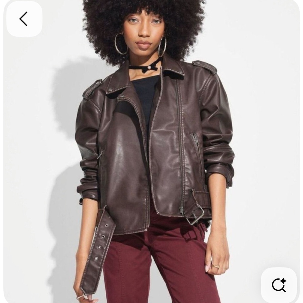 Wild Fable Women's Brown pleather moto jacket